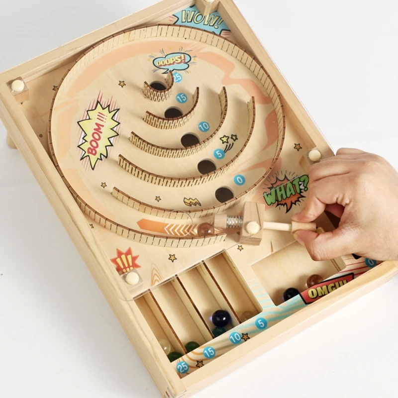 เด็กการศึกษาไม้ลูกกลิ้งหินอ่อนของเล่นเขาวงกตพร้อมส่วนประกอบที่ถอดออกได้ A2UB