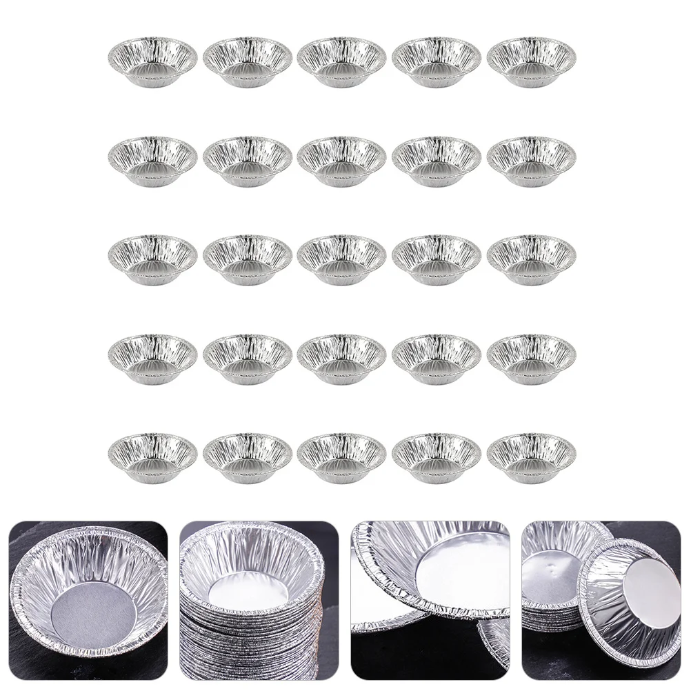 

500Pcs Round Egg Tart Mold Disposable Non-Stick Mini Cake Pans Baking Tray for Kitchen Bakery Shop Round Egg Tart Mold