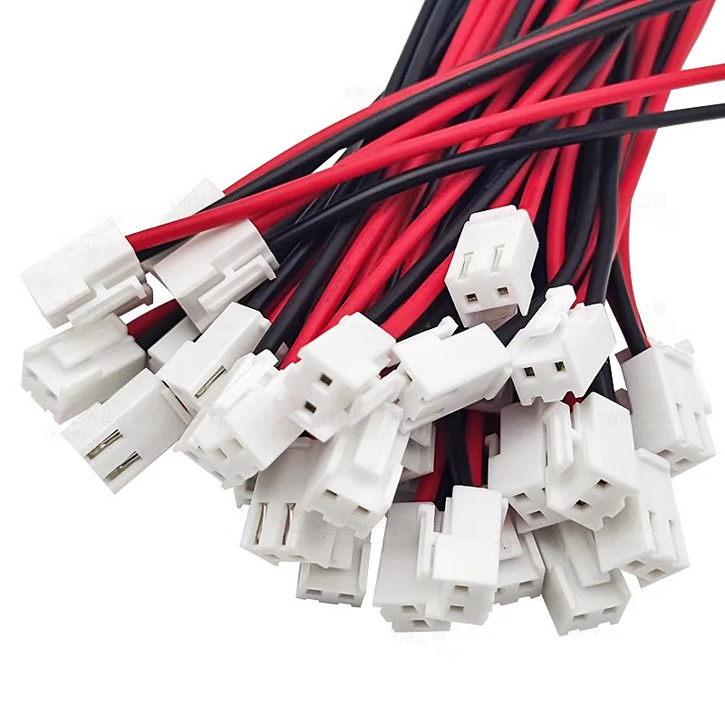 10 PZ JST VH3.96-2P 2 Pin Femmina Alloggiamento Connettore Con Cavo 1015 # Cavo stagnato a testa singola/doppia 22AWG 10/15/20/30 cm 3,96 mm