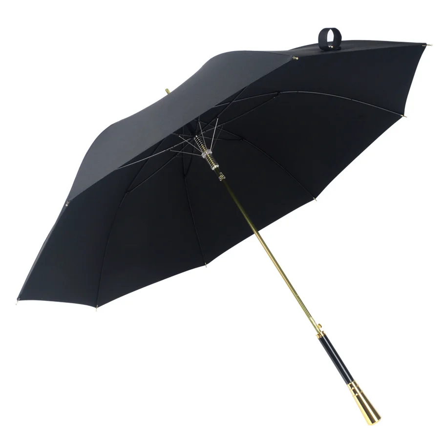 

Golden Aluminum Alloy Handle, Scepter Umbrella, Light Luxury, High-end, Long Handle Umbrella, Suitable For Sunny And Rainy Days