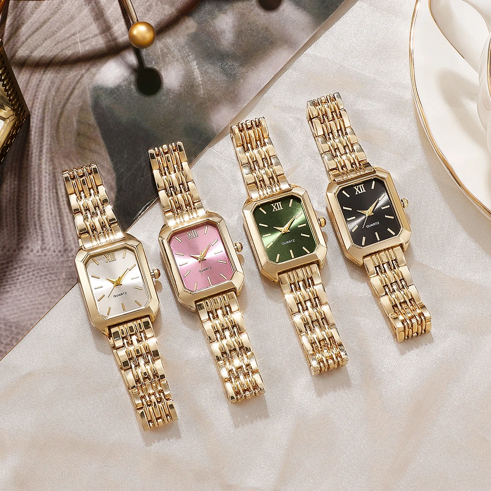 New elegant square dial pointer watch, fashionable women's quartz watch, women's clock gift
