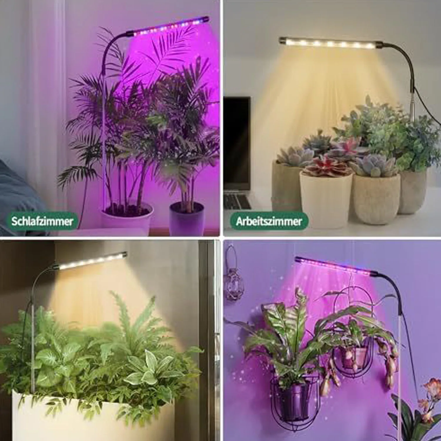 USB Grow Lamp Plant Full-Spectrum Growth Light 5V Timed Dimming Switch Color Plug-in Telescopic Tube Red Blue Warm White 3 color