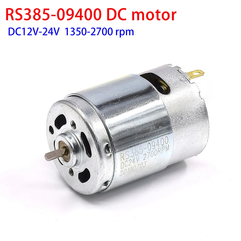 DC 12V-36V 24V motore RS385-09400 motore a spazzole di carbone doppio cuscinetto a sfere grande coppia a basso rumore elettrodomestici motori