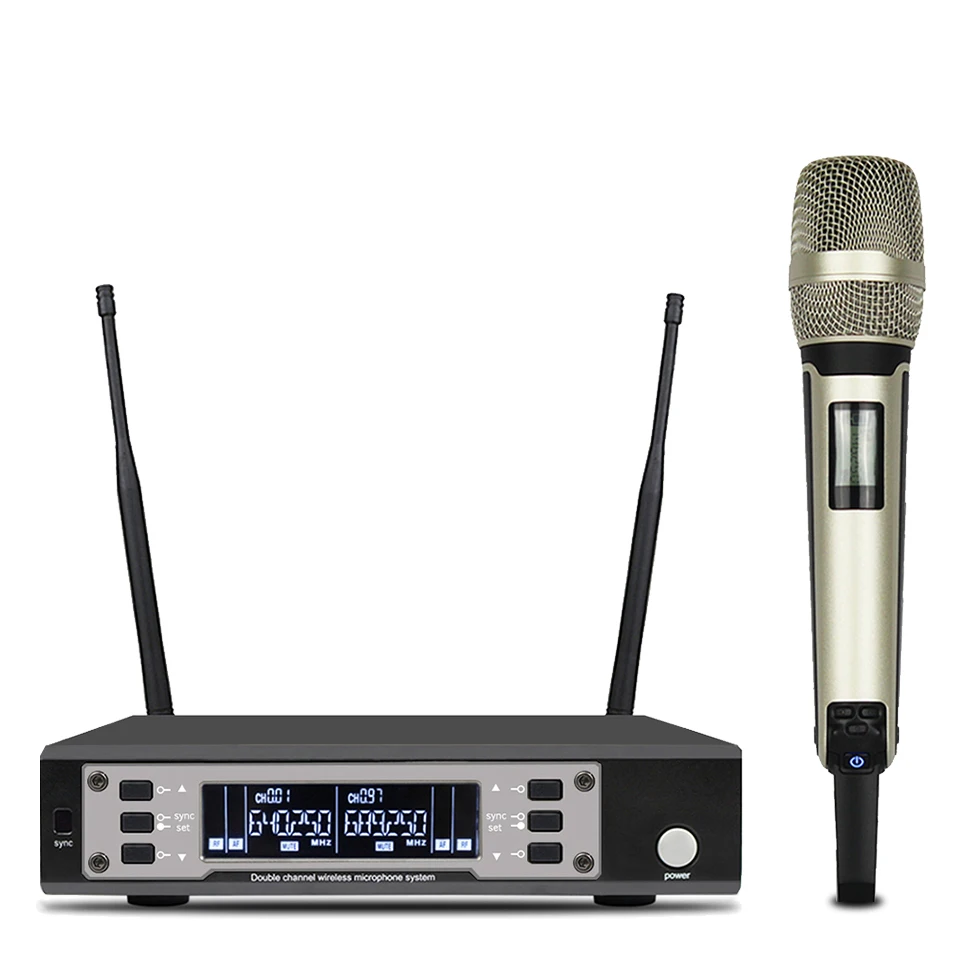 Alta Qualidade Duplo Handheld Microfone, Receptor Único, Múltiplas Cores, Performance de Palco, Profissional, EW135G4