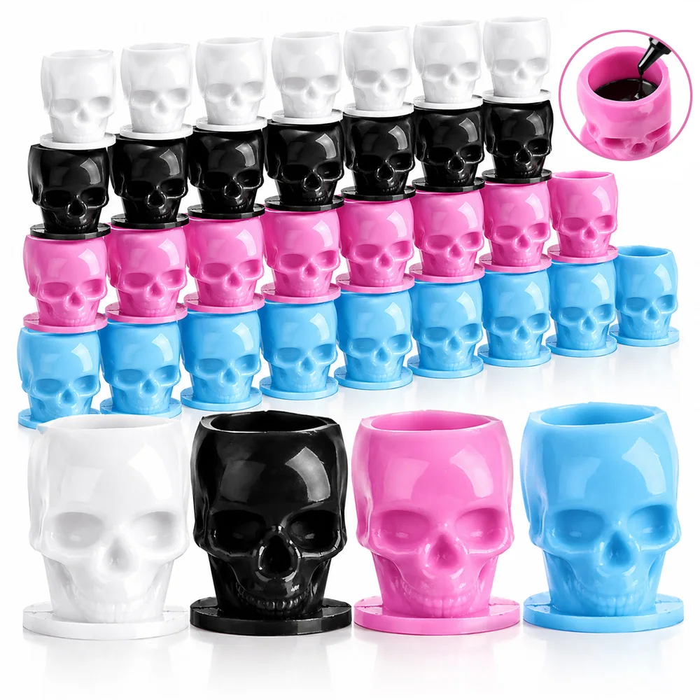 200/100/50/20PCS Disposable Tattoo Ink Cups Skull Tattoo Ink Cups Pigment Holder Container Tattoo Caps Tattoo Accessories