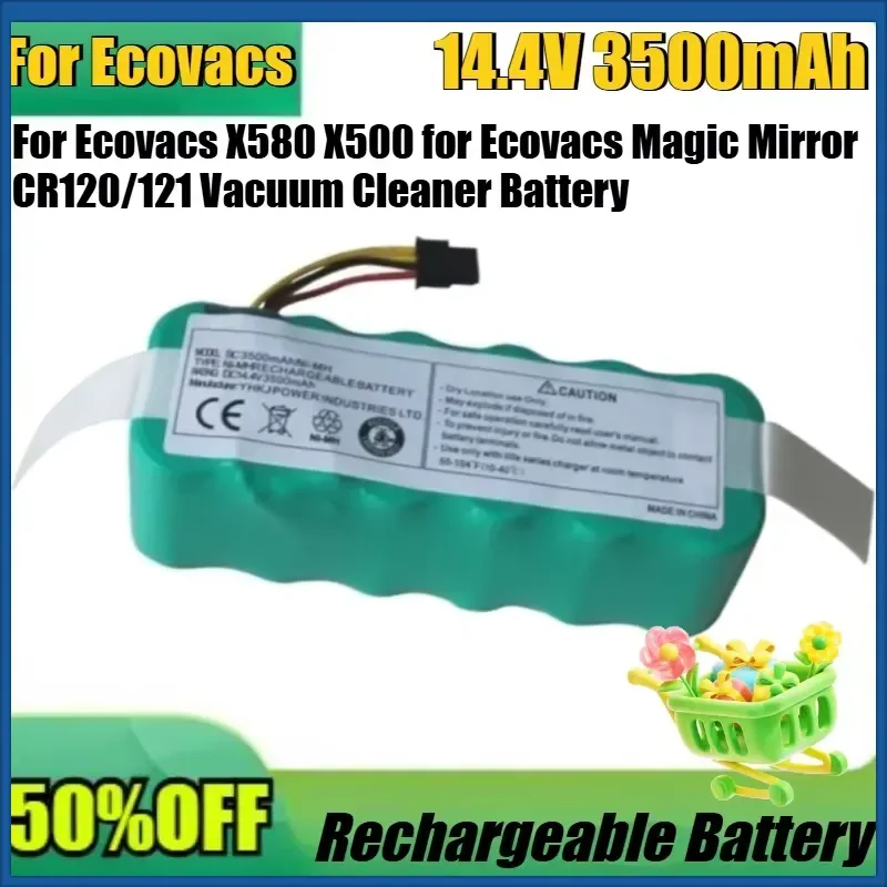 

New 14.4V 3500mAh High Quality Battery for Ecovacs X580 X500 for Ecovacs Magic Mirror CR120/121 Vacuum Cleaner Battery