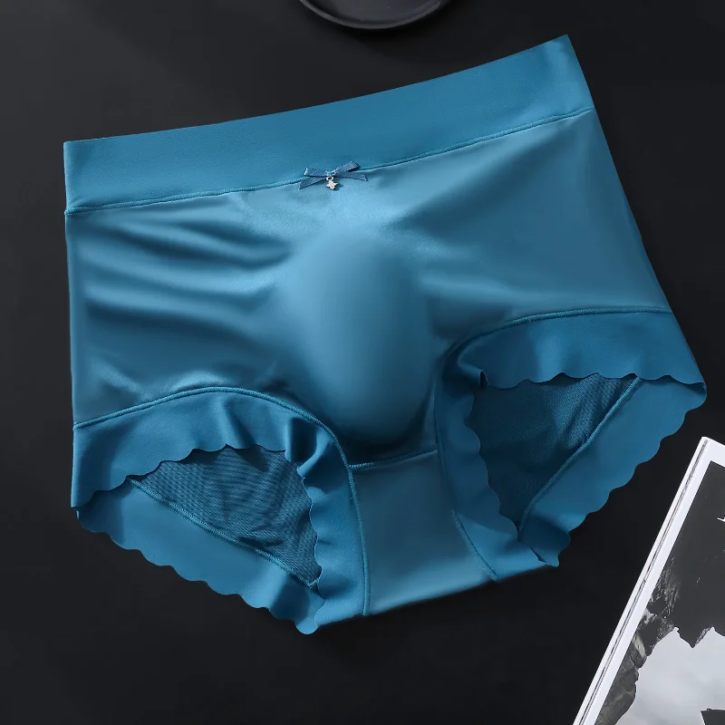 Men's Briefs Ultra-Thin Seamless Ice Silk Panties 3d Space Capsule Pouch Underwear Mesh Transparent Underpants Sissy Lingerie
