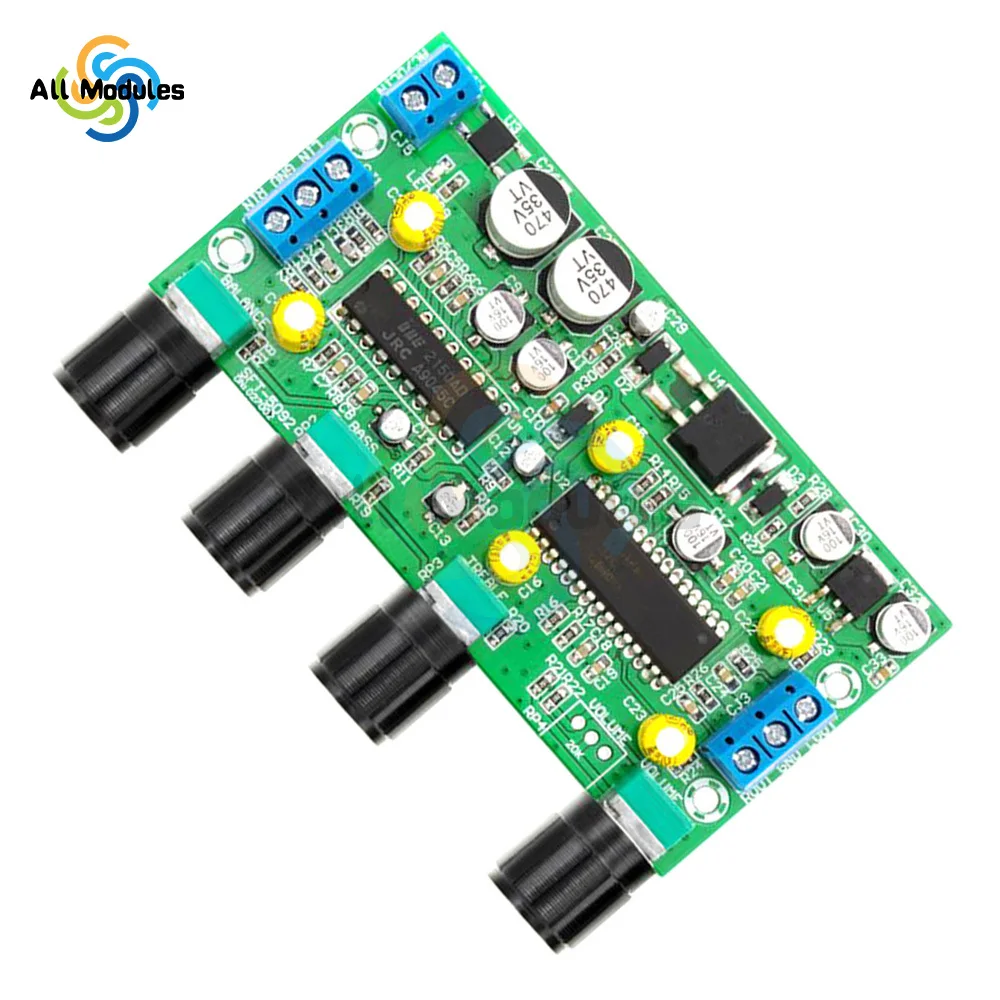 Scheda di sintonia scheda frontale a doppio canale regolazione del Volume alto e basso preamplificatore del tono finito BBE2150 + UPC1892T