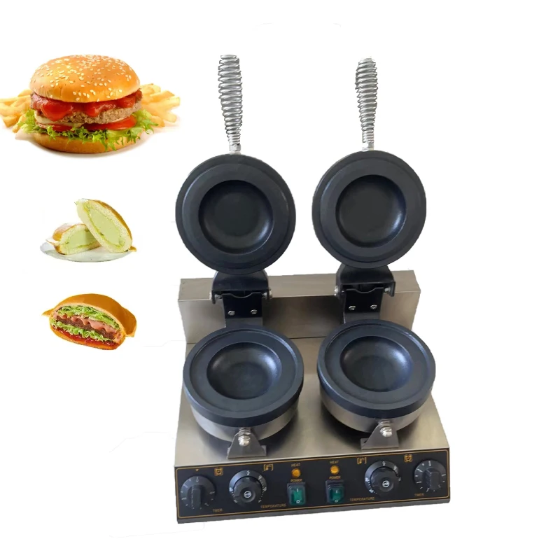 Commercial Electric Double head UFO Burger Grill Gelato Panini Press Making Machines Burger Snacks Ice Cream waffle machine