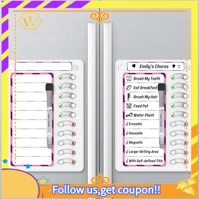 Erasable Chore Chart Erasable Chore Board Fit For Kids Multiple Kids Chore Board For Kids Task Planning Board With Markers