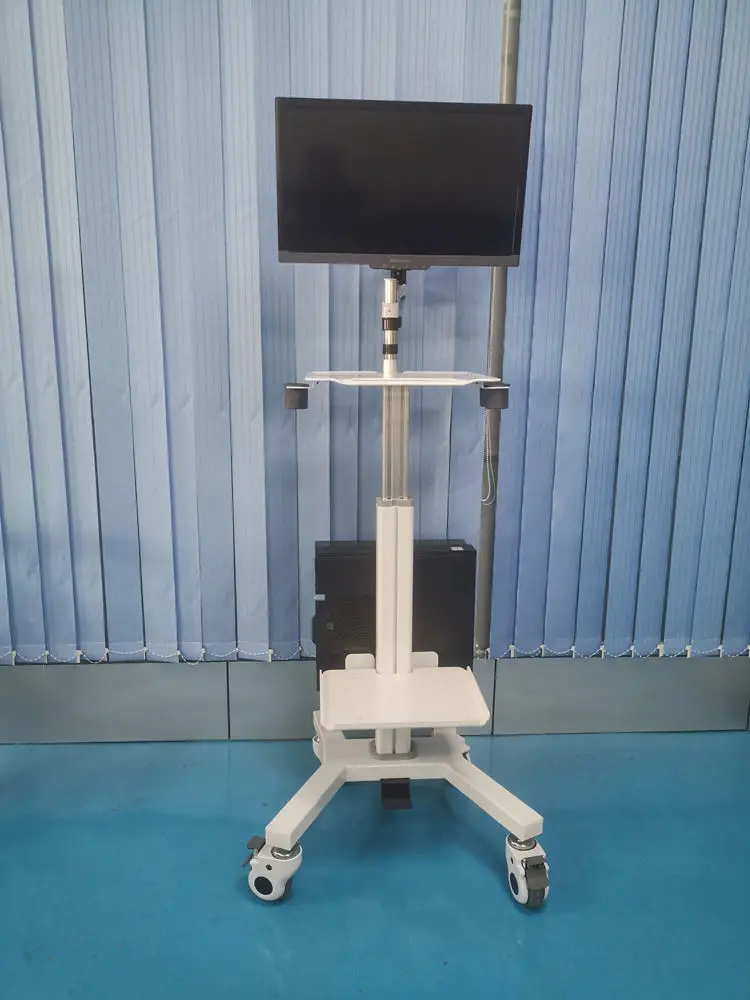 Portable Hospital Computer Trolley Height Adjustable Customizable Medical Workstation Trolley for Use in Hospitals and Clinics