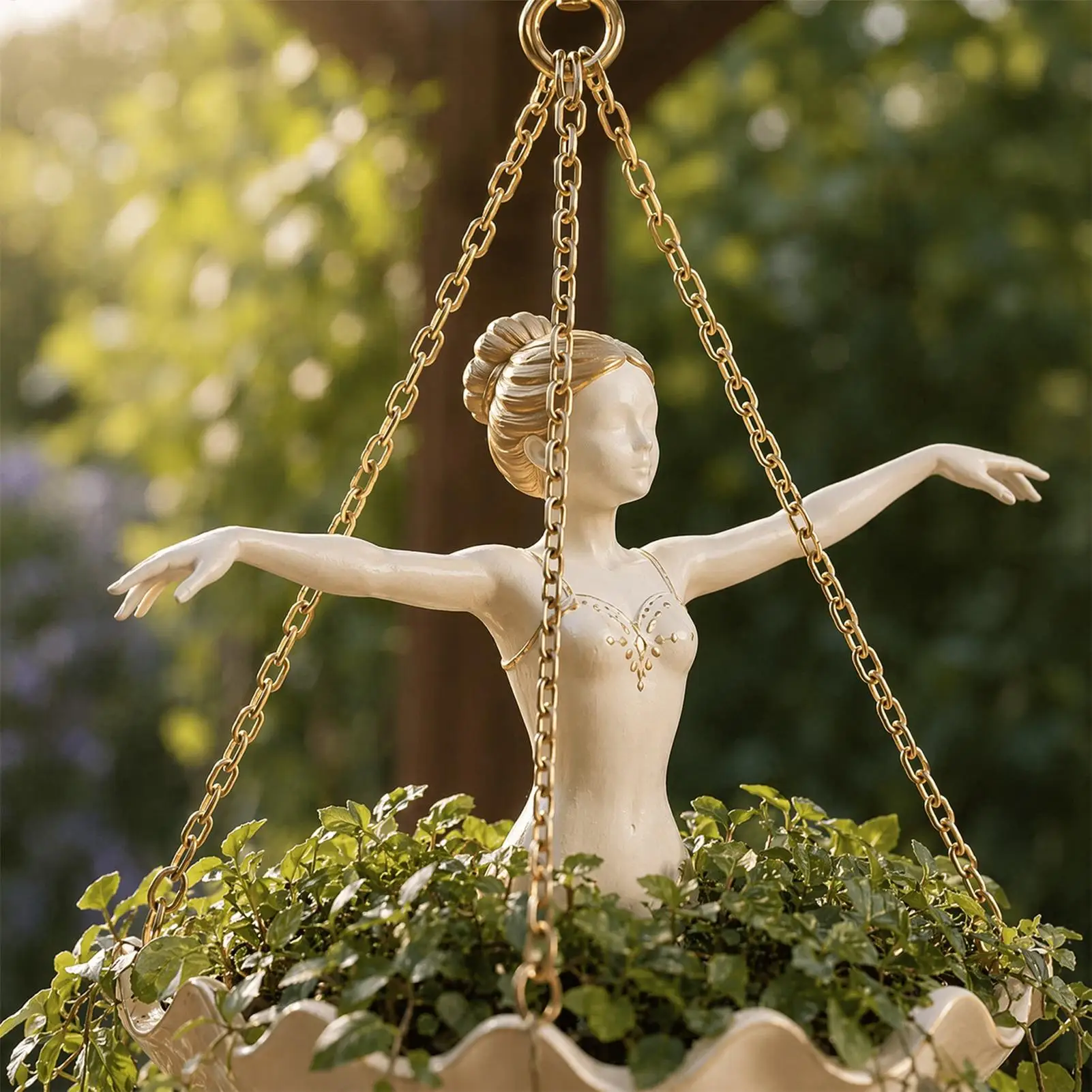 Flower Pot Elegant Hangable Ballerina Figure Swinging Plant Growing for Living Room Dining Balcony Cafe Apartment Gift