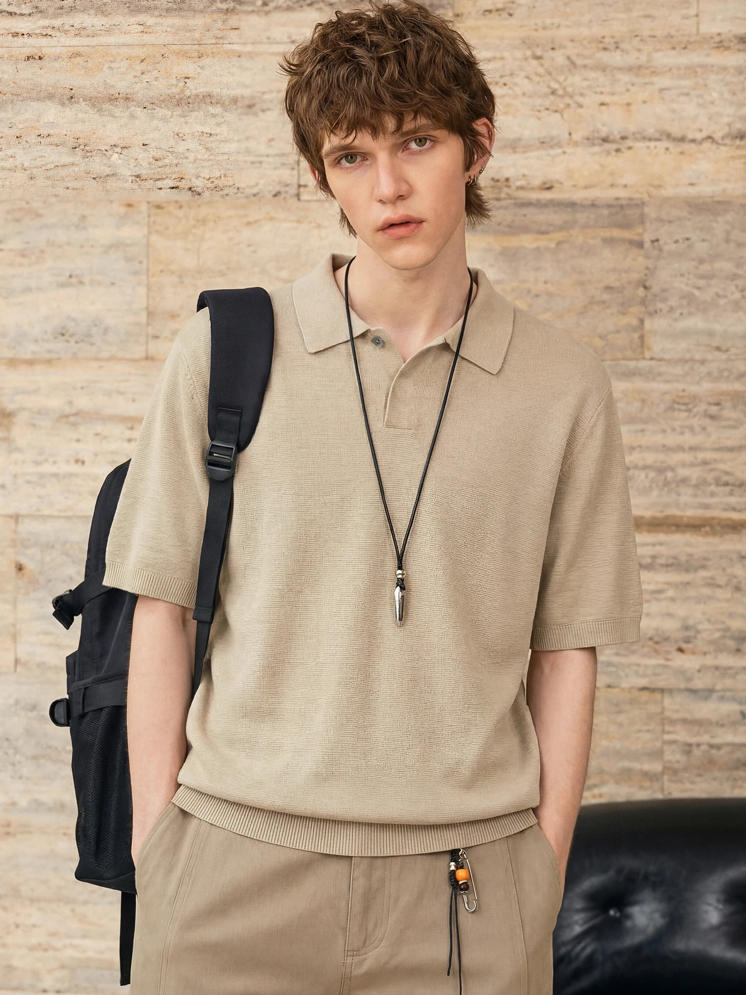 Men's Summer  Shirt Knitted Acetate Lyocell Short Sleeve Casual Base Layer Inner Wear T-shirt Breathable Standard Fit