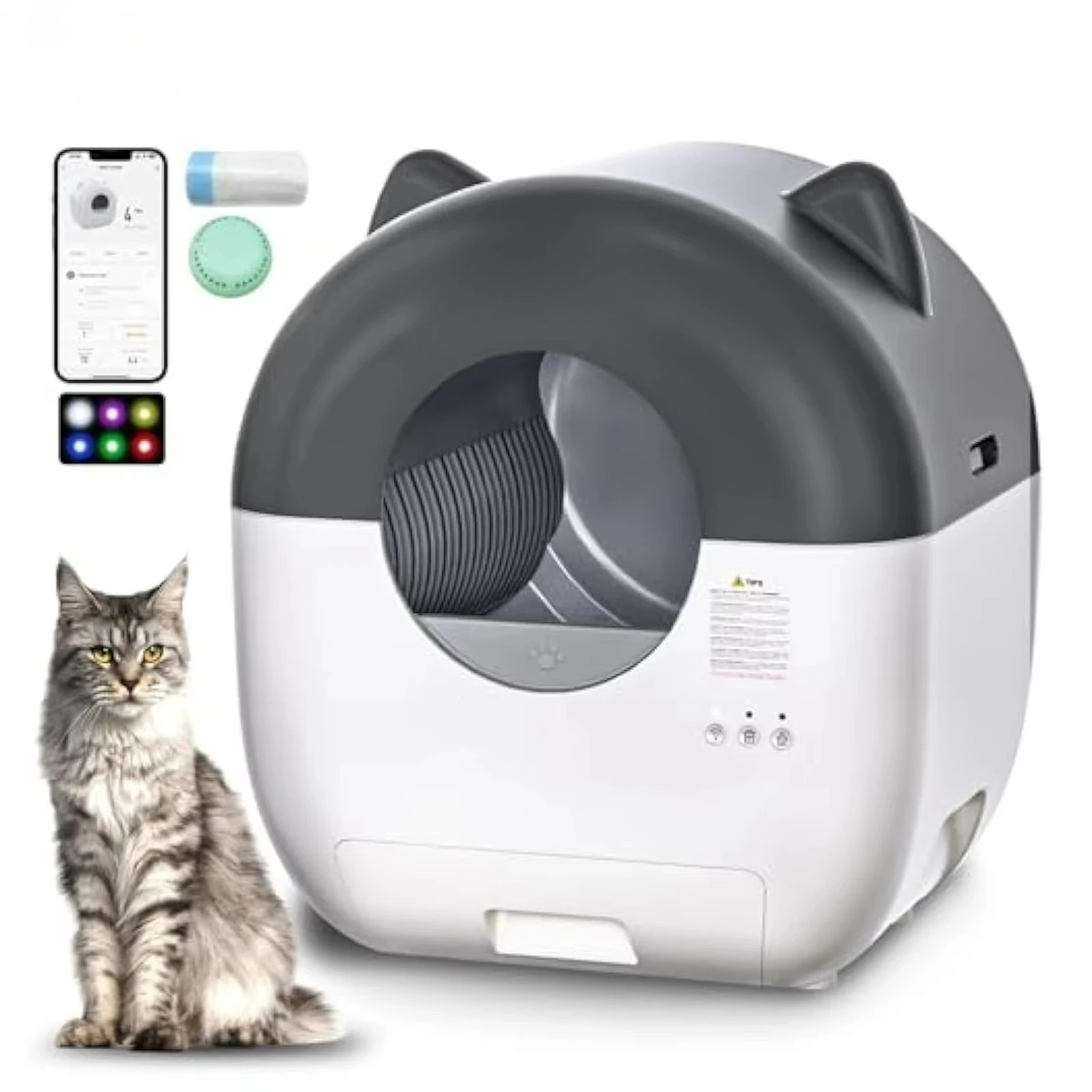 2026 Factory Lowest Price Self Cleaning Litter Box 76L Automatic Cat Litter Box Self Cleaning with APP Control for Multiple Cats