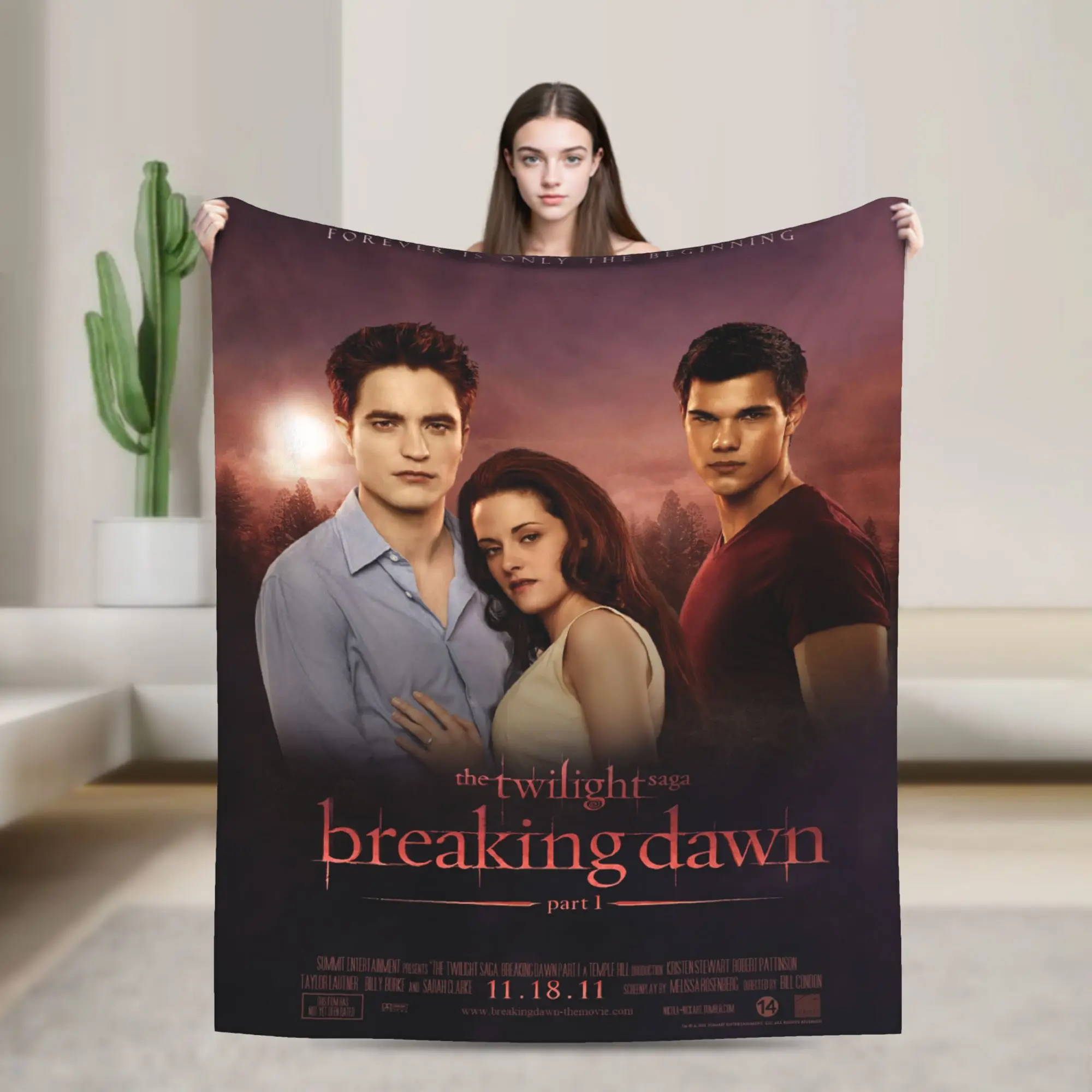 Edward Bella Jacob Black Blankets The Twilight Saga Breaking Dawn Movie Fleece Awesome Warm Throw Blanket for Home Summer,
