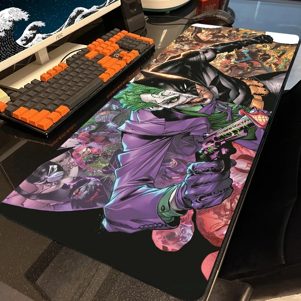 B-BatmanJ-Joker Mousepad Large Computer Gaming Accessories MousePads Desk Mats Anti-slip Laptop Soft Mouse Pad