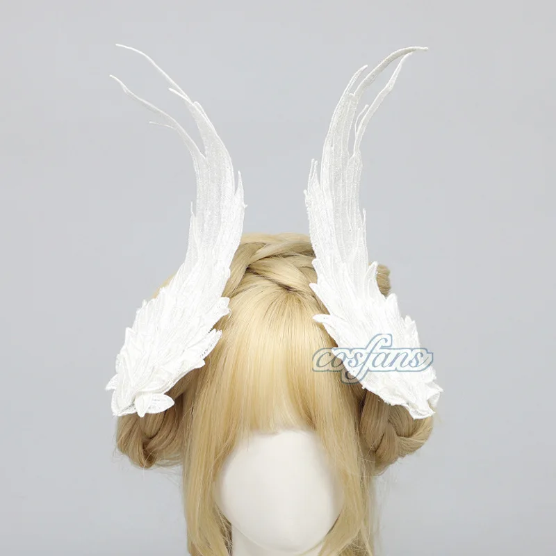 Black Devil Wings Cosplay Accessories Lolita Anime Angel Wing Feather Embroidery Headdress Halloween Party Costumes Hair Props