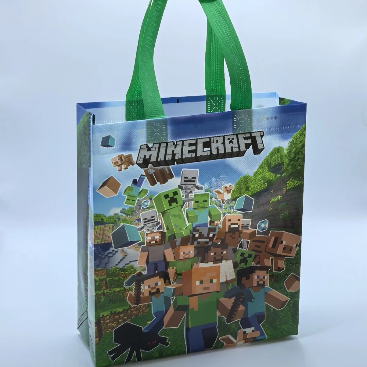 

12pcs for Minecraft Non-woven fabric handbag gift bag packaging bag cartoon shopping companion snack bag
