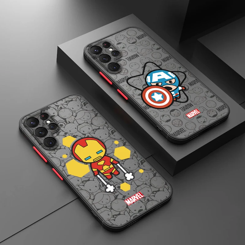 Marvel Hero Cartoon Cute Samsung A72 A54 A53 A52S A34 A32 A33 A24 A23 A22S A02 Lite Frosted Translucent Phone Case