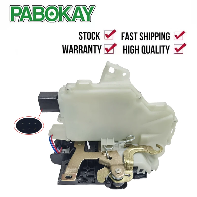 Rear Left Door Lock Actuator w/ 6 pins for VW GTI 07-09 Jetta Rabbit 3B4839015AP