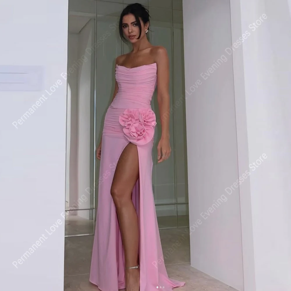 

Элегантное женское вечернее платье русалки, сексуальное платье без бретелек без рукавов с высоким разрезом для выпускного вечера, коктейльное платье для вечеринки, Vestido Para Mujer по индивидуальному заказу