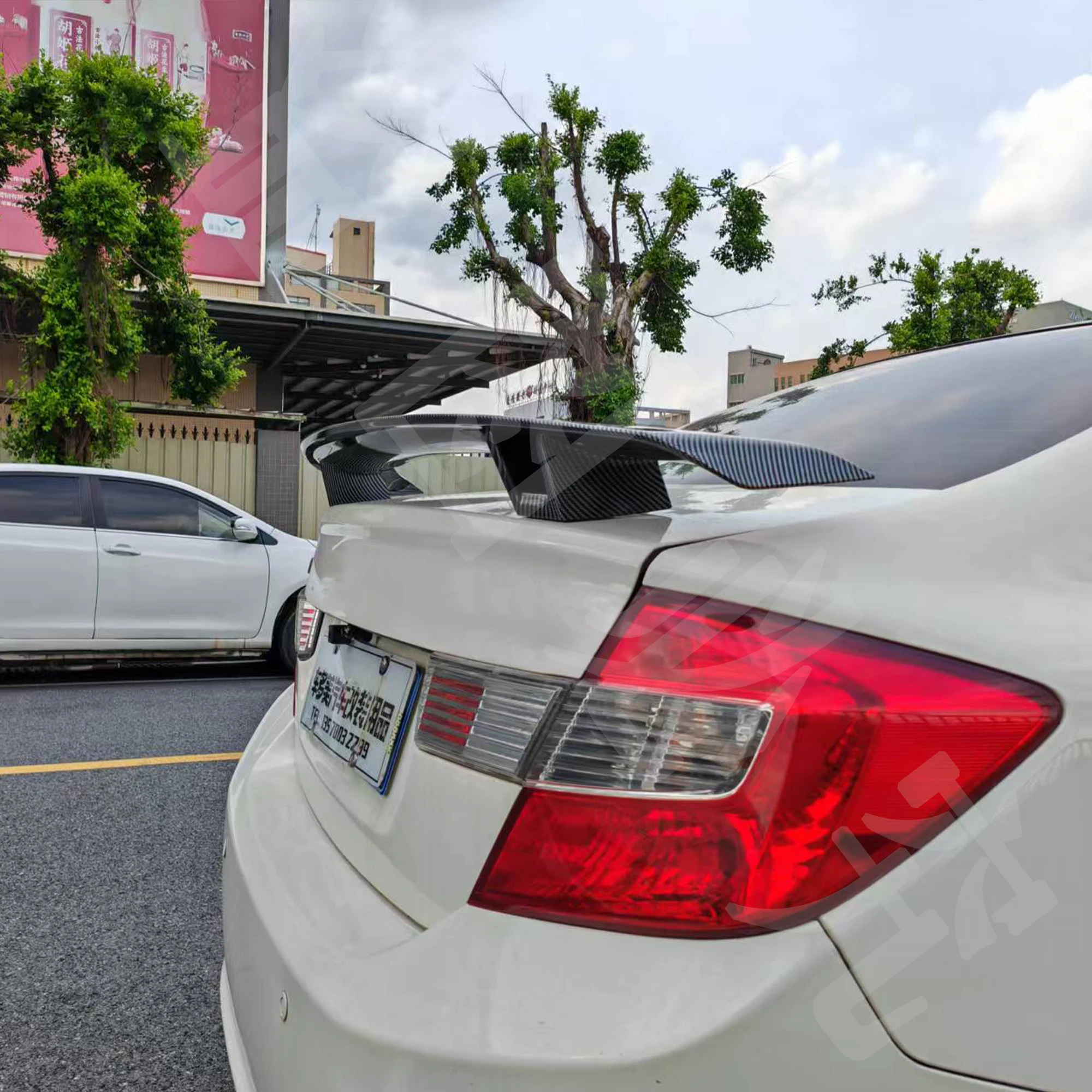 

For Honda 9th/9.5th Civic 2012-2016 High Quality ABS Material Black Rear Spoiler Luggage Lid MK Type Automotive Parts 4-Door