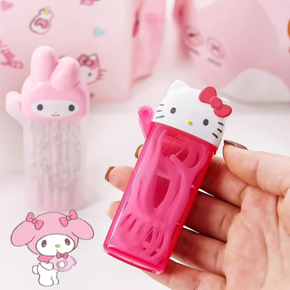 1 Stück Sanrio Hello Kitty My Melody Niedliche Kreative Wattestäbchen-Hülse, Tragbare Wattestäbchen-Hülse Weihnachtsgeschenk