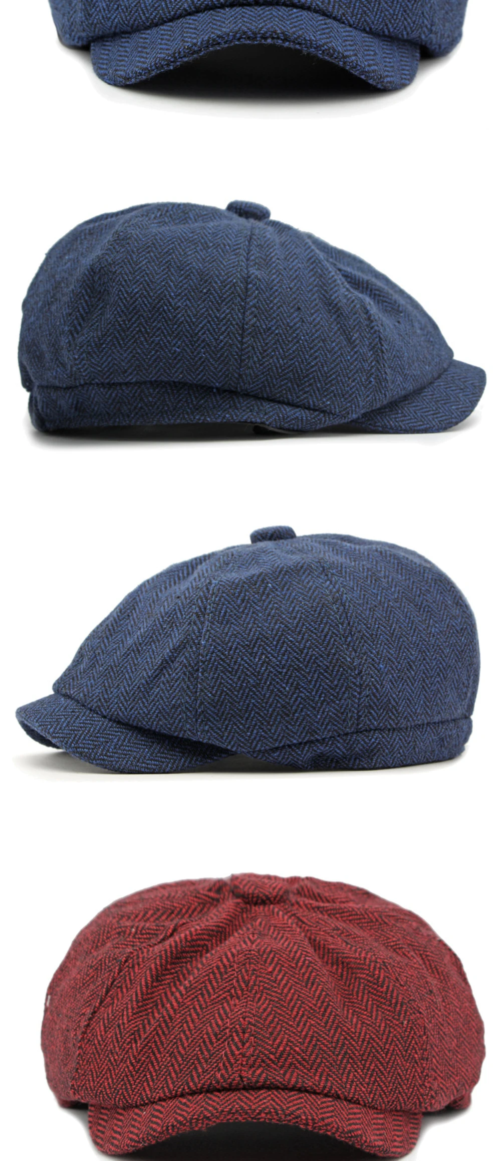 HT4608 Baskenmützen für Männer und Frauen, Künstler- und Maler-Baskenmütze, achteckige Baskenmütze, gestreifte Ivy-Flachmütze für Herren und Damen, Baskenmützen für Frühling, Herbst und Winter. – Detail 8