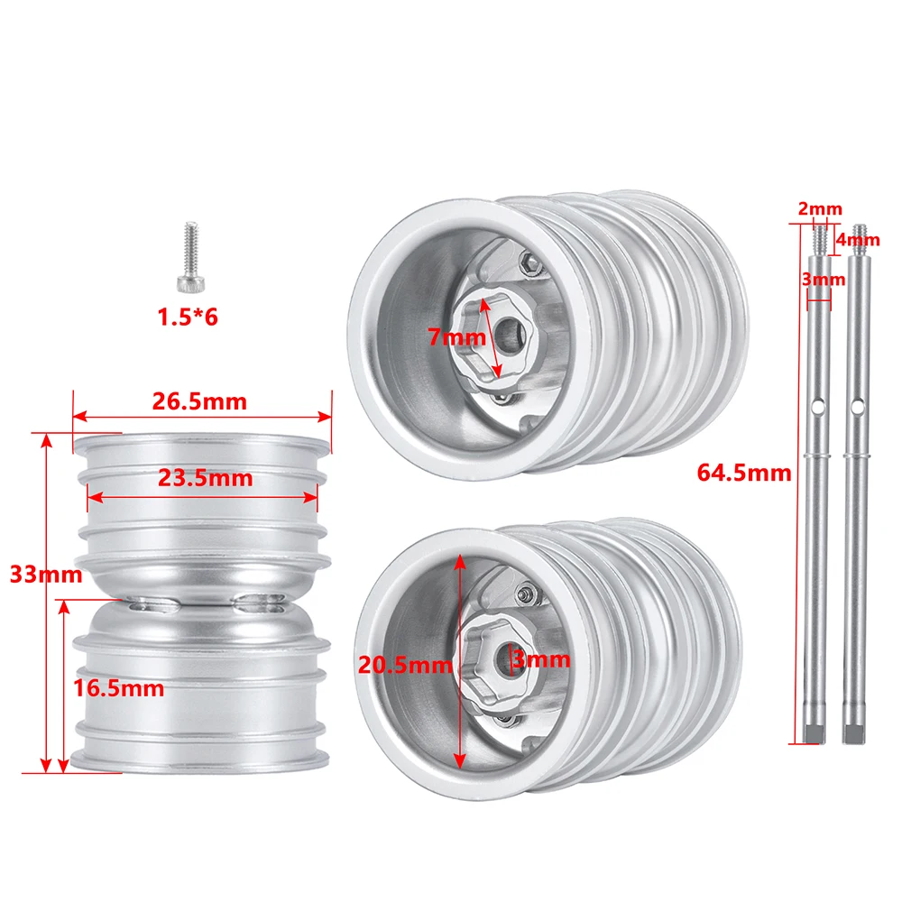 Yeahrun Aluminium Beadlock Vorder-/Hinterrad felgen cvd für axiale scx24 Riegel Gladiator Bronco Wrangler c10 rc Raupen wagen