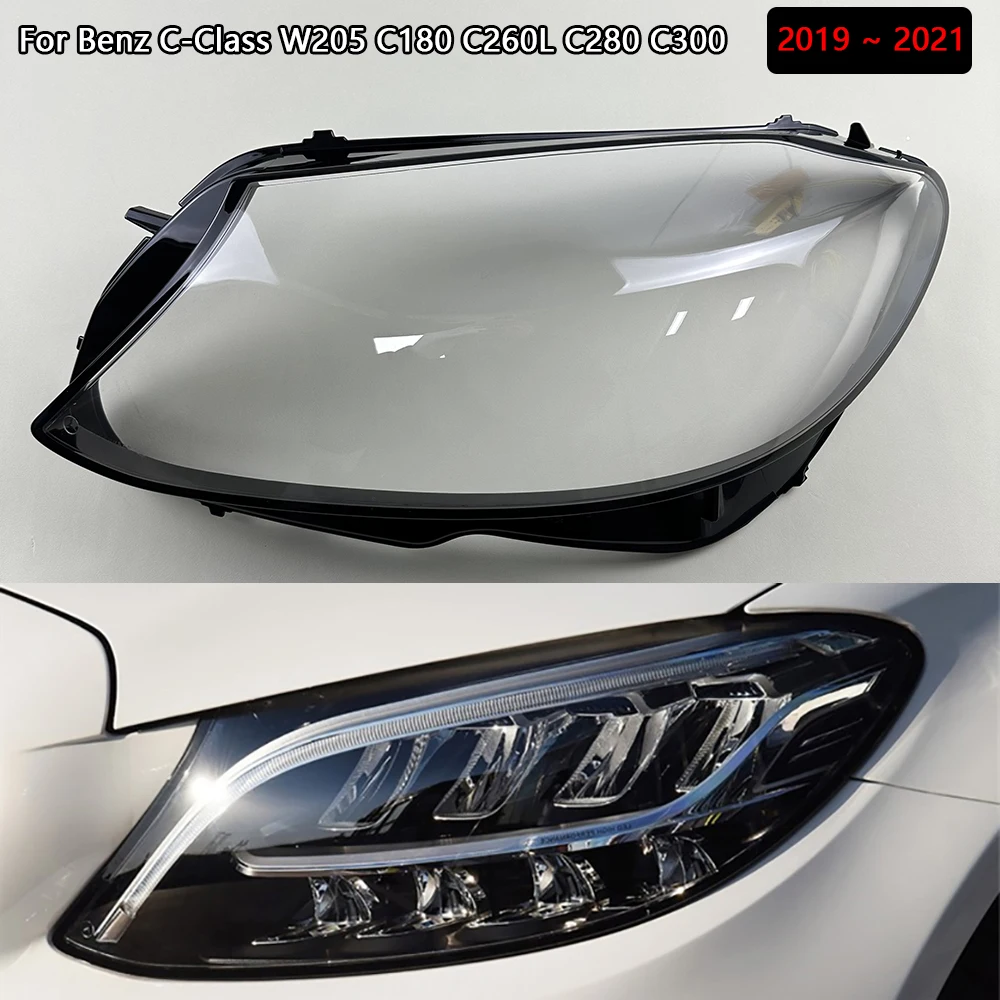 

Headlight Shell Headlamp Transparent For Benz C-Class W205 C180 C260L C280 C300 2019 2020 2021 Lampshade Cover Lens Plexiglass