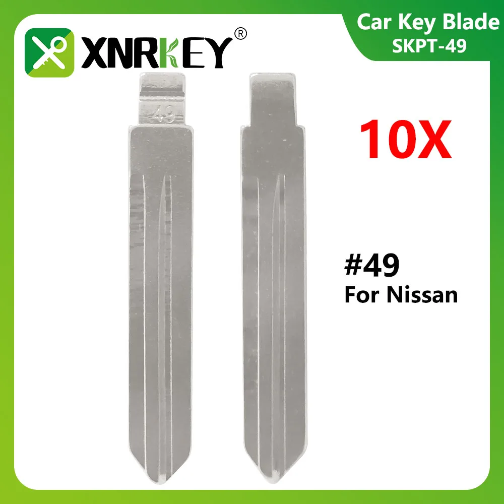 

XNRKEY 10Pcs NO.49 Blank Key Blade For new Nissan Flip Remote Key Blade 49# Key Blade