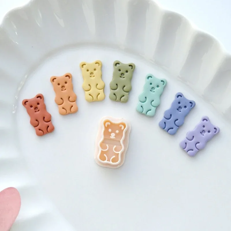 Gummy Animal Bear Shape Homemade Soft Pottery Mold Design Cartoon DIY Cute Bear Ear Jewelry Production Materials Tools