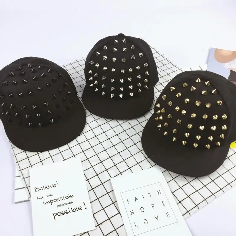 New·Men And Women's Rivet Flat Hat Punk Rock Hip Hop Stud Baseball Caps Y2K Outdoor Personalized Hat·