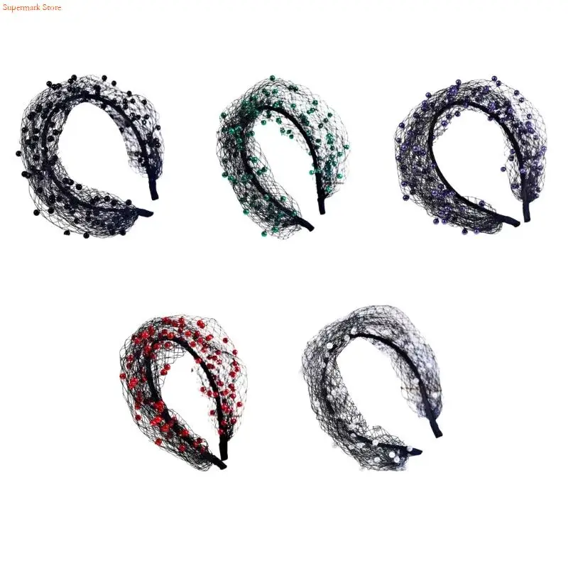 

Q5WE Hair Jewelry Veil Headbands Wedding Party Dress Elegant Veil Hairband Meshes