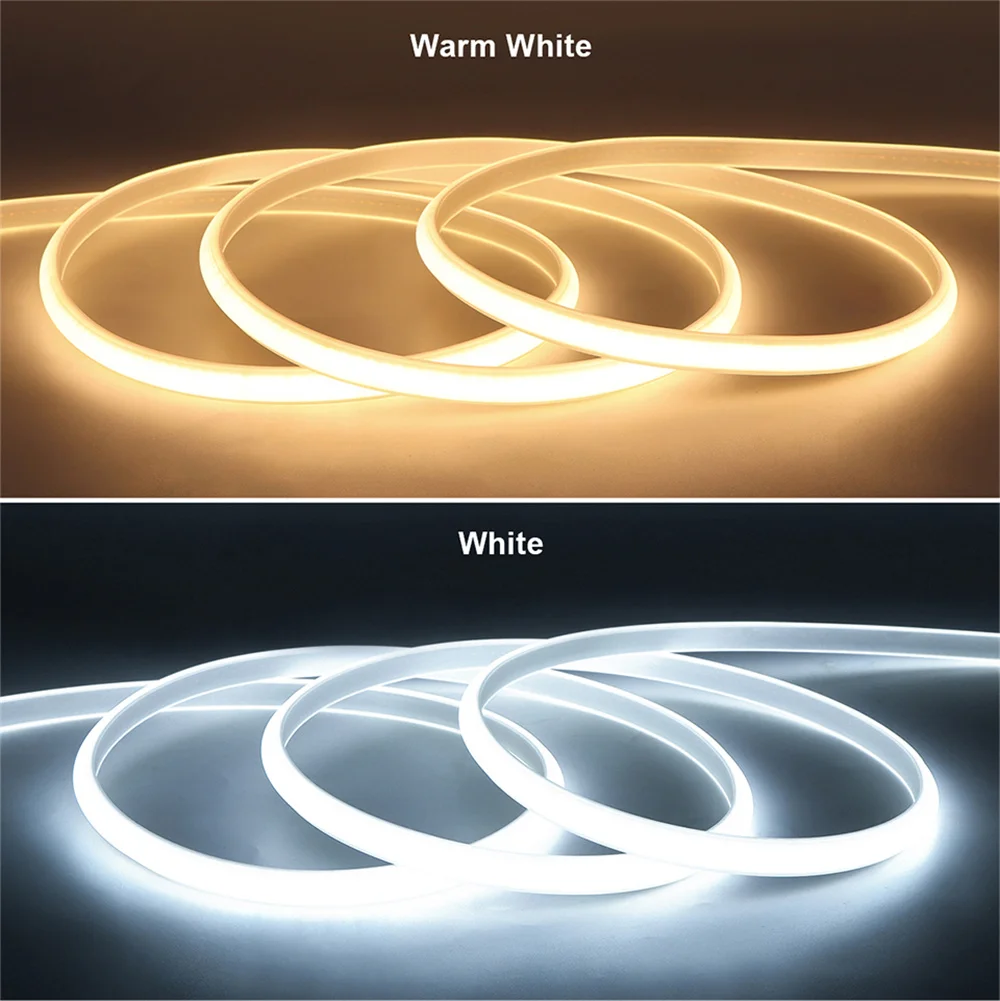 High Brightness LED 220v Waterproof Flexible Ribbon Tape LED Strip Lights 220v for Bedroom Kitchen Outdoor Lighting EU Plug