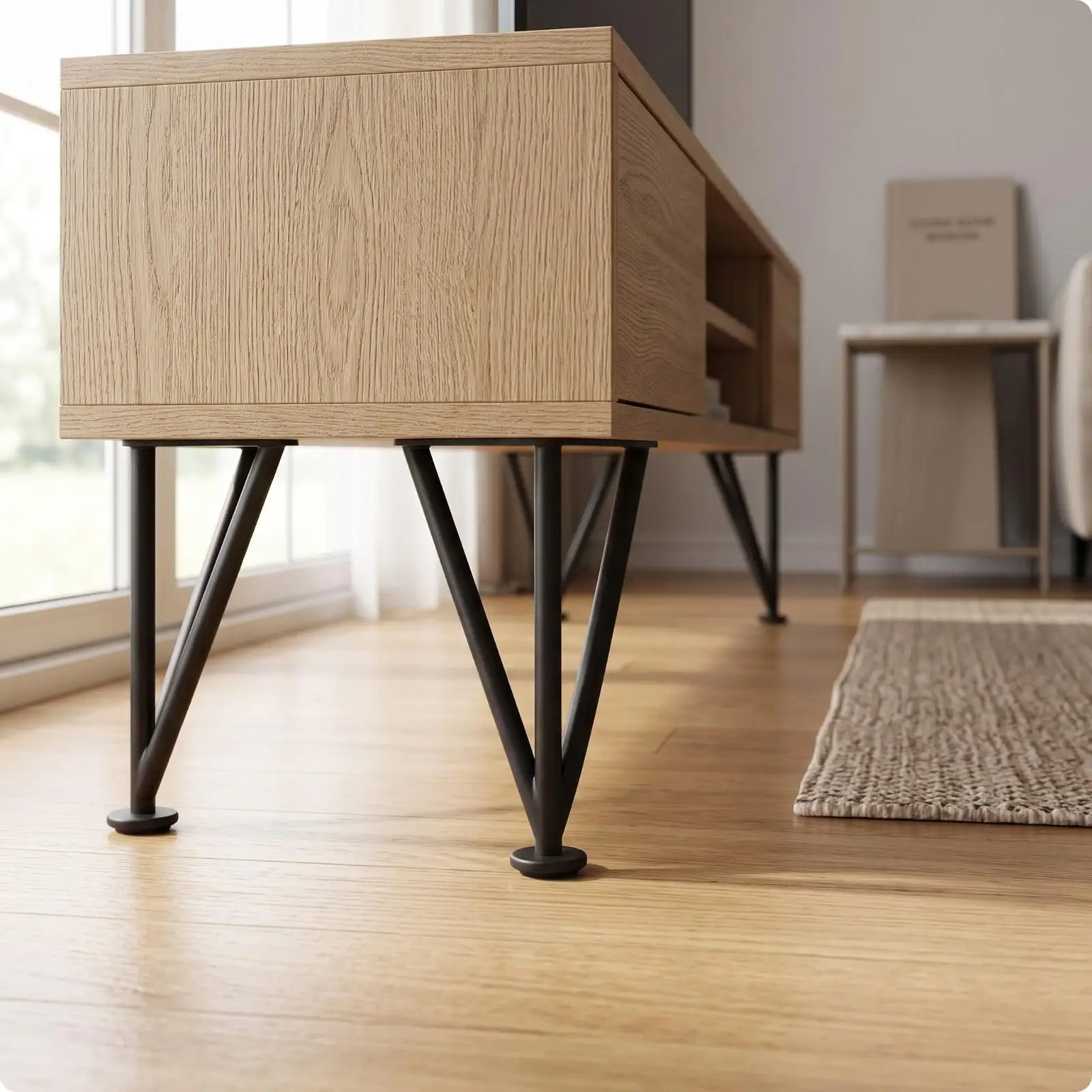 Adjustable Furniture Support Legs Stainless Steel Leveling Feet for Table Cabinet Sofa Base with Triangular Stabilizer