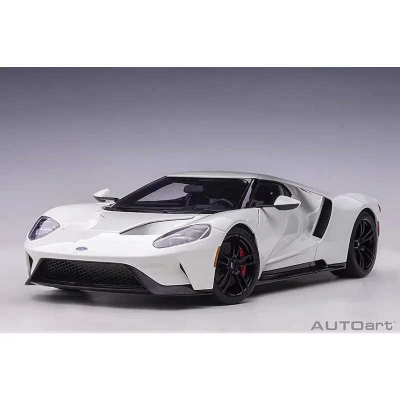 AUTOart 1/18 FORD GT 2017 modelo de coche estático de simulación de aleación, colección de juguetes decorativos para niños, regalos de vacaciones para amigos