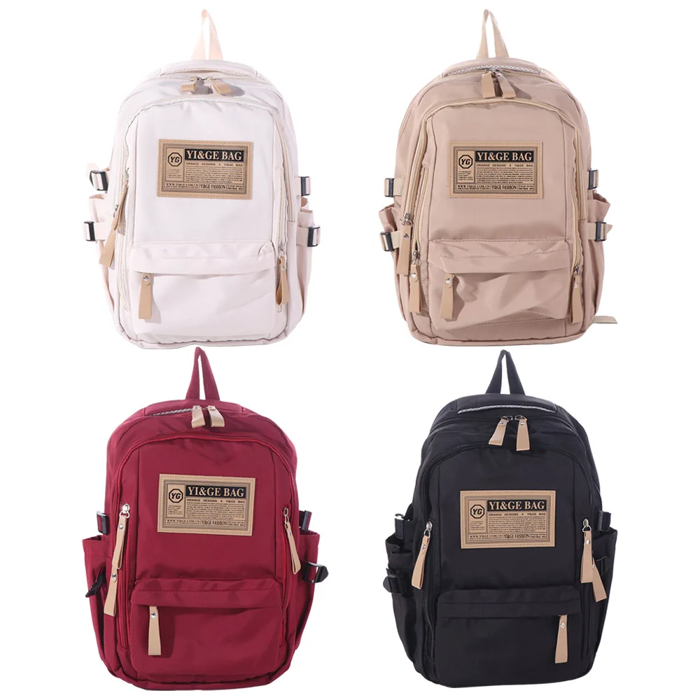 

Водонепроницаемый студенческий рюкзак большой емкости с несколькими карманами для отдыха, нейлоновая школьная сумка на молнии, повседневный подростковый рюкзак для девочек и мальчиков