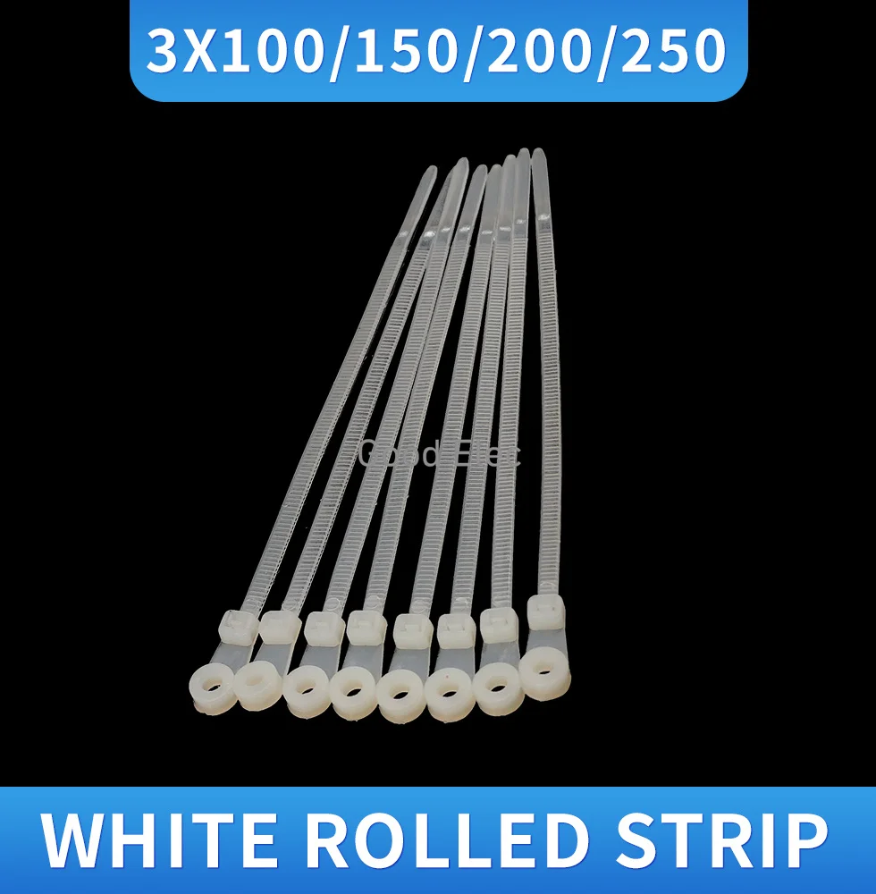 Cable ties,nylon fixing heads,screw holes,plastic buckles,wire binding and fixing devices,3 * 100mm cable ties