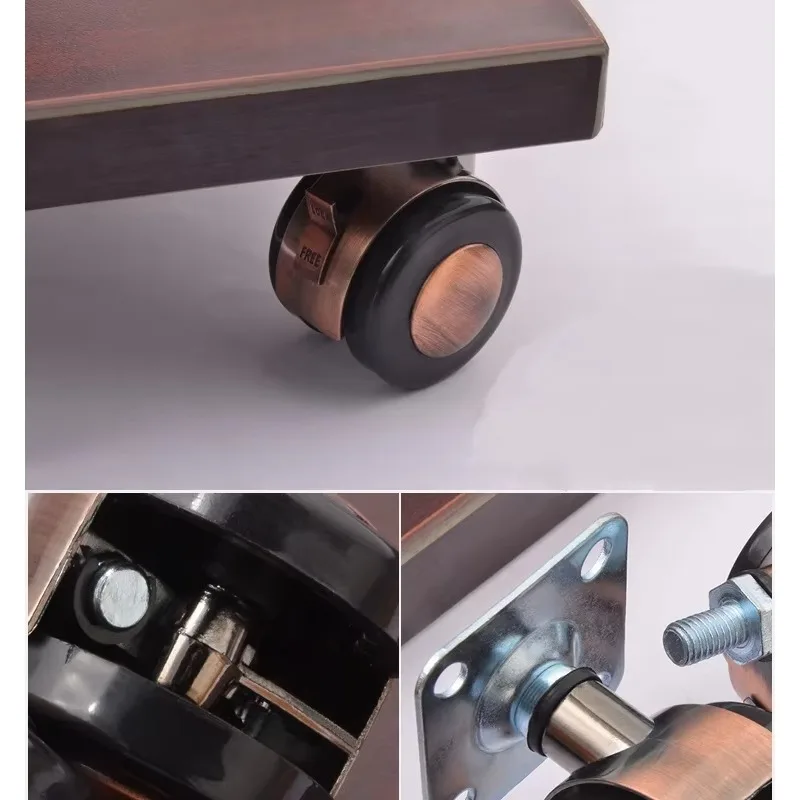 

4Pcs/Lot 2" Twin Swivel Wheel Caster Locking Plate Universal Furniture Castor Wit Brake Zinc Red Bronze