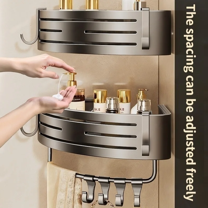 Suction Cup No-Drill Stick-on Wall Mount Bathroom Shelf Shampoo Tissue Holder - view 5