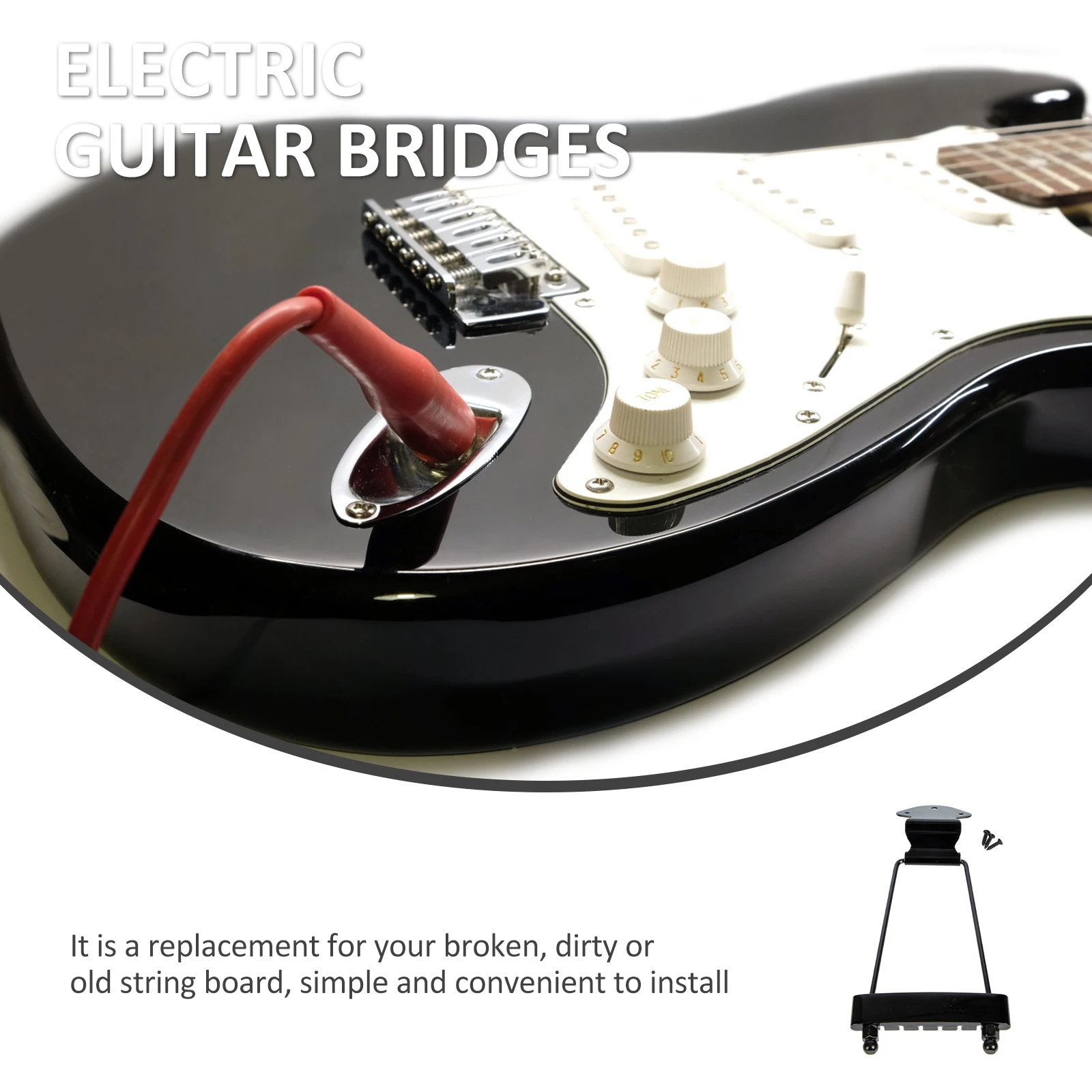

1 Set Electric Guitar Bridge Replacement Compact Lightweight Design Easy Install Tremolo System String Holder Guitar Accessories