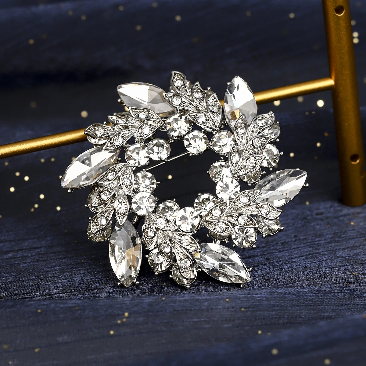 Kristall Diamante Metall Blume Brosche Anzug Rock Pin Dekoration Schmuck Zubehör Geburtstags geschenke für Freunde Urlaub Schmuck – Detail 8