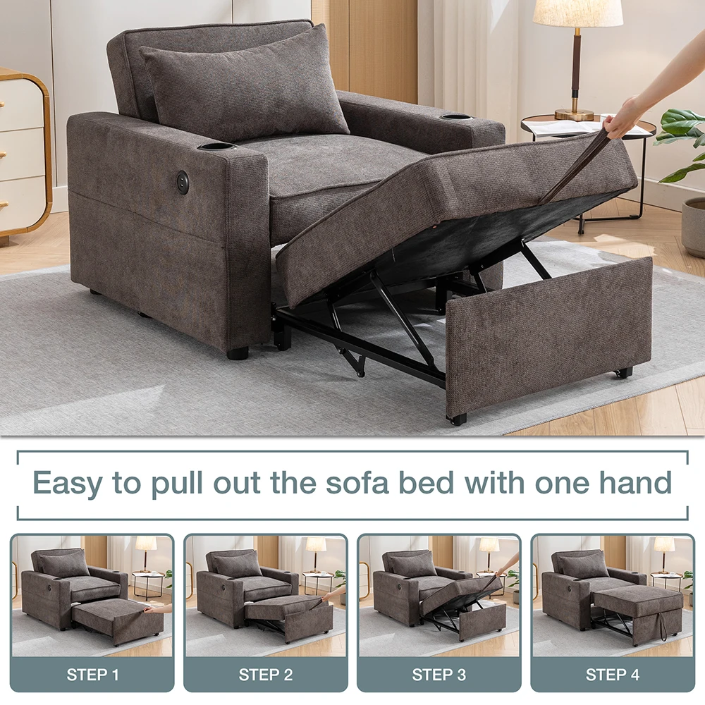 Chenille fabric furniture modern small massage L-shaped sofa bed