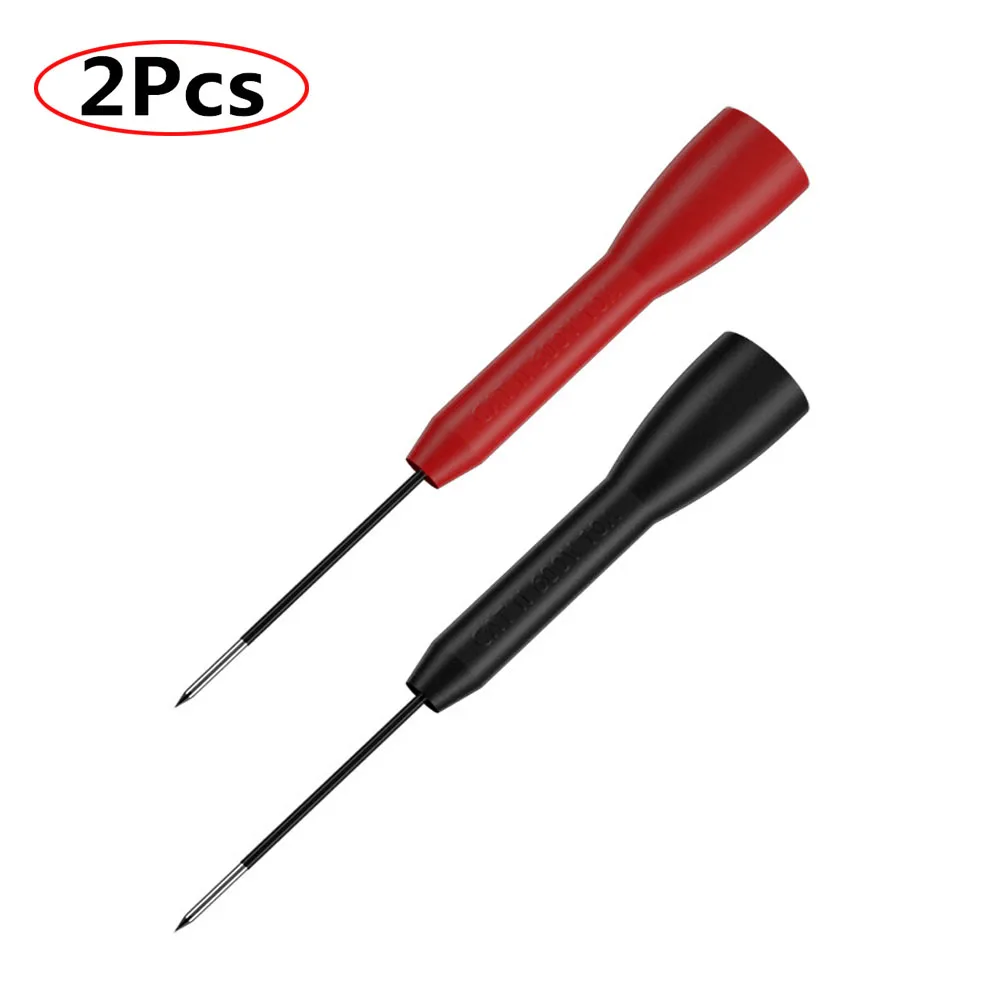 2pcs 1mm Test Probe Insulation Multi-meter Needle Bendable Flexible Probe Stainless Circuit Repair Test Pins For 2mm Test Leads