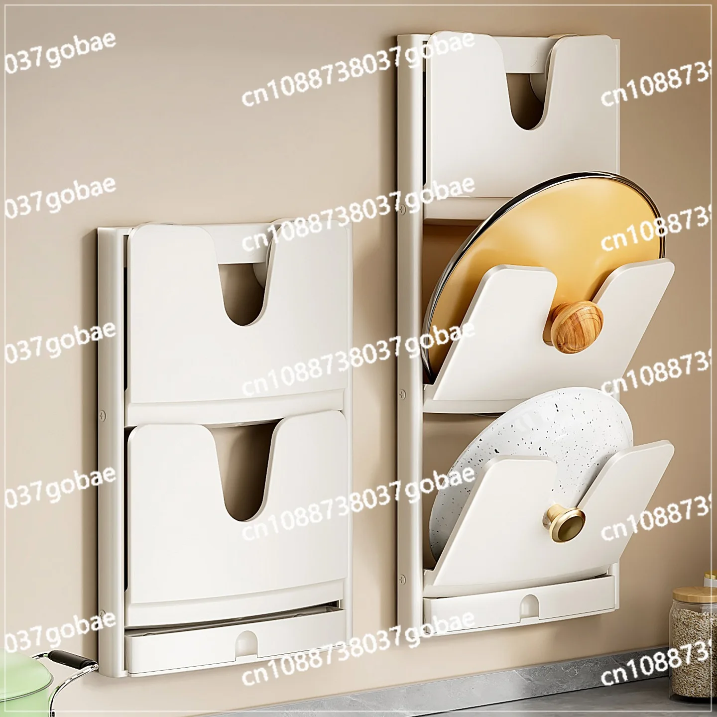 

Кухонная складная полка с крышкой на присоске, непробиваемая настенная многофункциональная полка для хранения