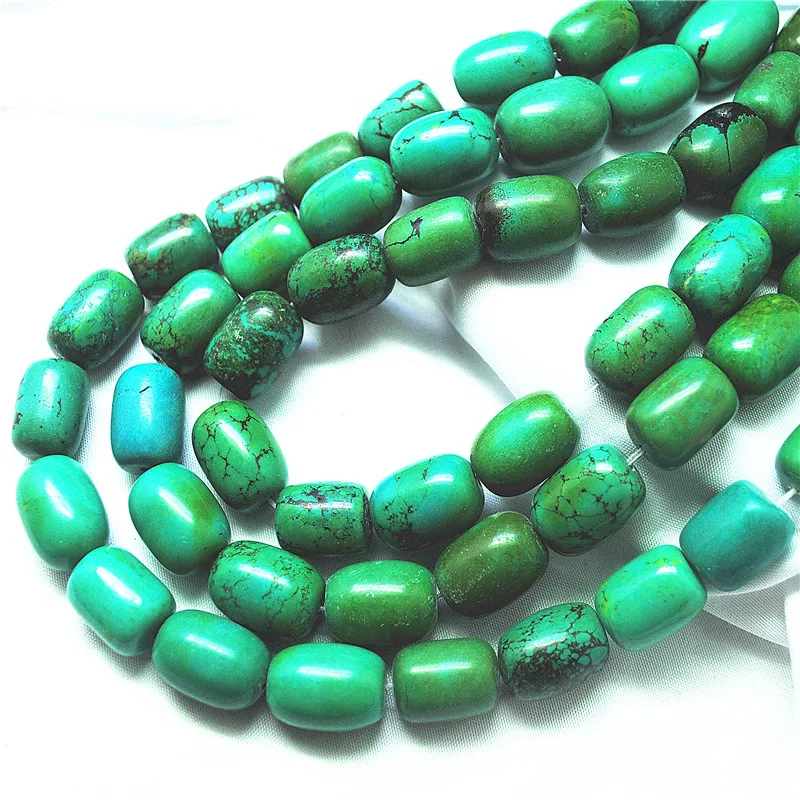 1 سلاسل حار طبيعة الفيروز حجر سلاسل طبل شكل 13X18 مللي متر DIY بها بنفسك صنع المجوهرات أجزاء جيدة بالنسبة لك