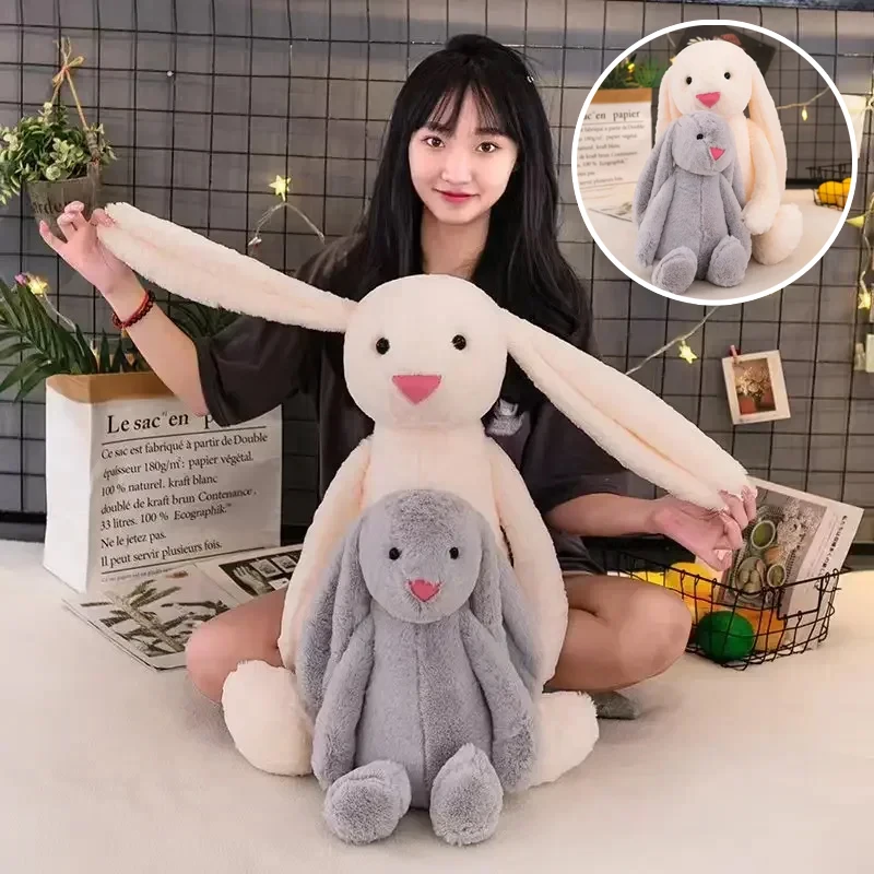 Long Ear Bunny Plush Stuffed Animal Unisex Soft Cotton Cute Sleeping Companion Easter Birthday Gift Rabbit Toy