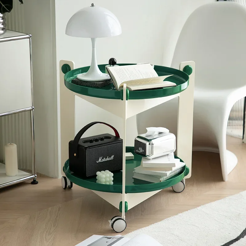 Creative Mobile Small Coffee Table Modern Simple Household Small Household Network Red Cart Ins Cream Sand Hair Edge Few