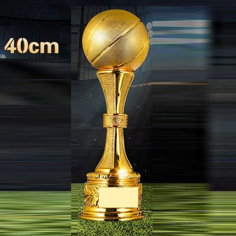 Customized Resin Football Trophy, Creative Trophy, Large Size, Gold, Silver and Copper, High-Grade, 40cm